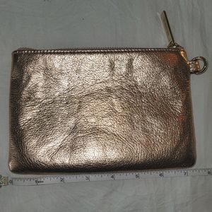 SOLD Brahmin EUC Moonlit rose gold mini pouchette makeup bag